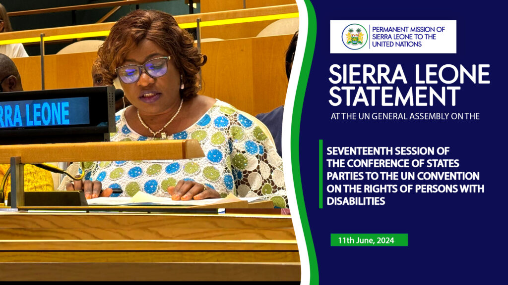 HON. MELROSE KARMINTY MINISTER OF SOCIAL WELFARE OF THE REPUBLIC OF SIERRA LEONE