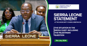 Sierra Leone Statement at the UN Security Council on on the Situation in the Middle East- Including the Palestinian Question