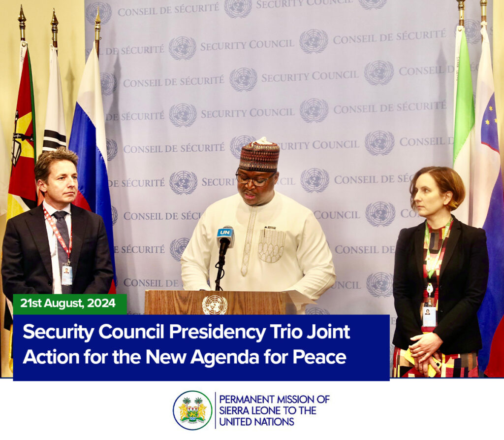 Security Council Presidency Trio Joint Action for the New Agenda for Peace