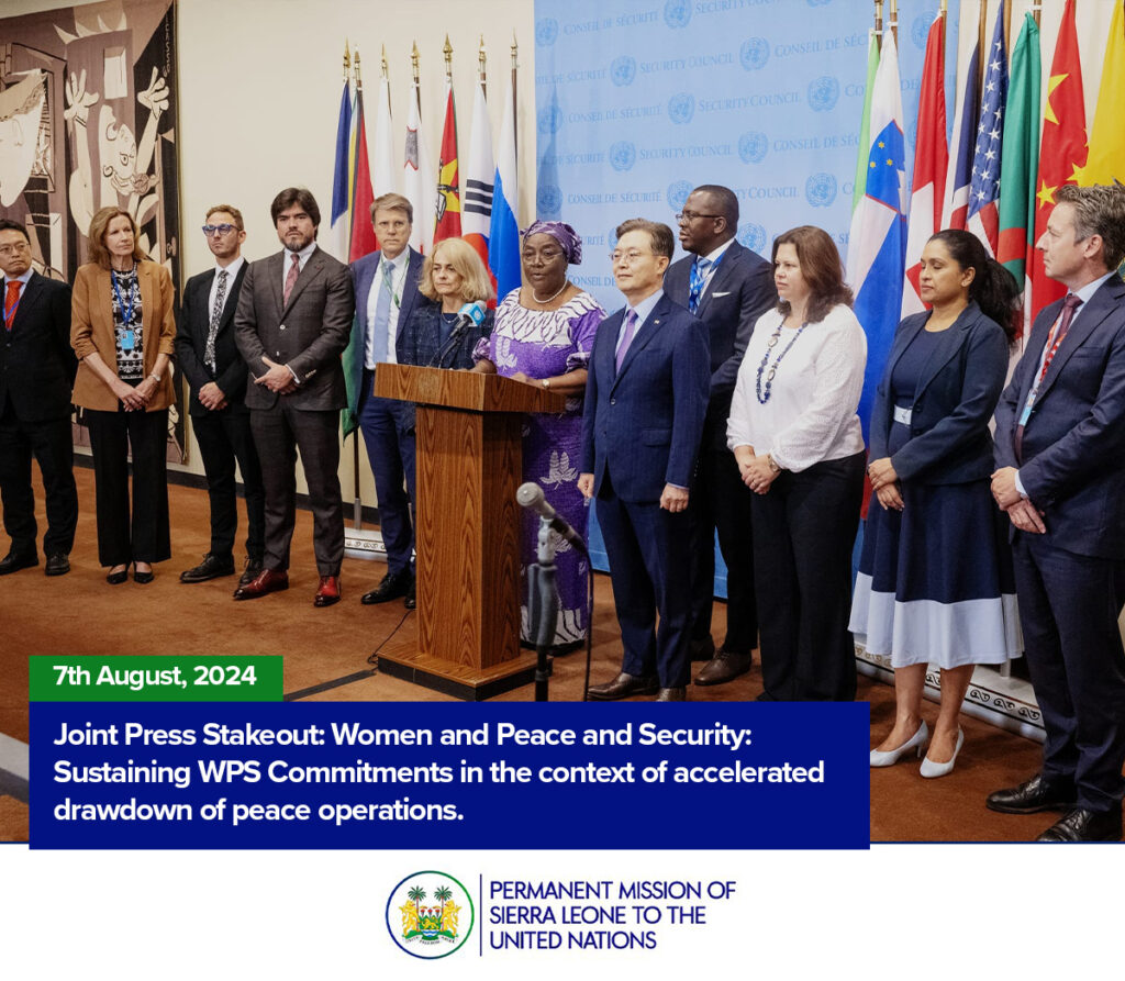 Joint Press Stake-in Statement by the Security Council signatories of the Statement of Shared Commitments for the Principles of Women, Peace and Security Women and Peace and Security: “Sustaining WPS Commitments in the context of accelerated drawdown of peace operations