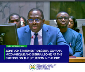 Joint A3+ Statement (Algeria, Guyana, Mozambique and Sierra Leone) at the Briefing on the Situation in the DRC