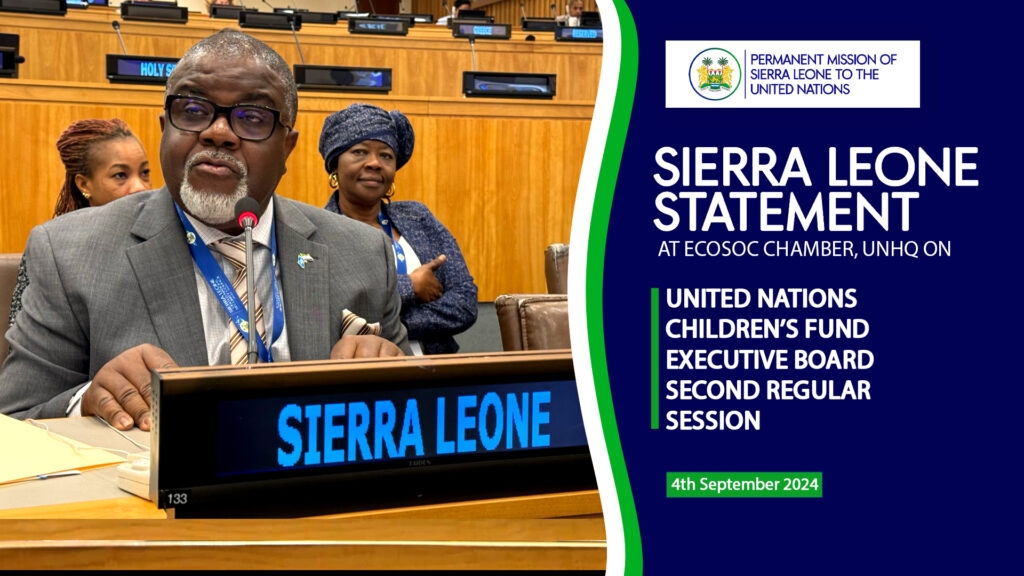 Sierra Leone Statement at ECOSOC Chamber at the UNICEF Executive Board Second Regular Session