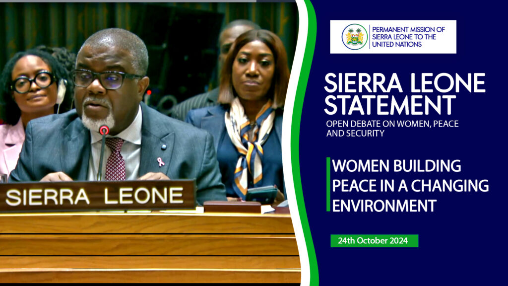 H. E. Mr. Amara S. M. Sowa At the #UN SecurityCouncil Open Debate On Women, Peace and Security: "Women Building Peace In A Changing Environment".