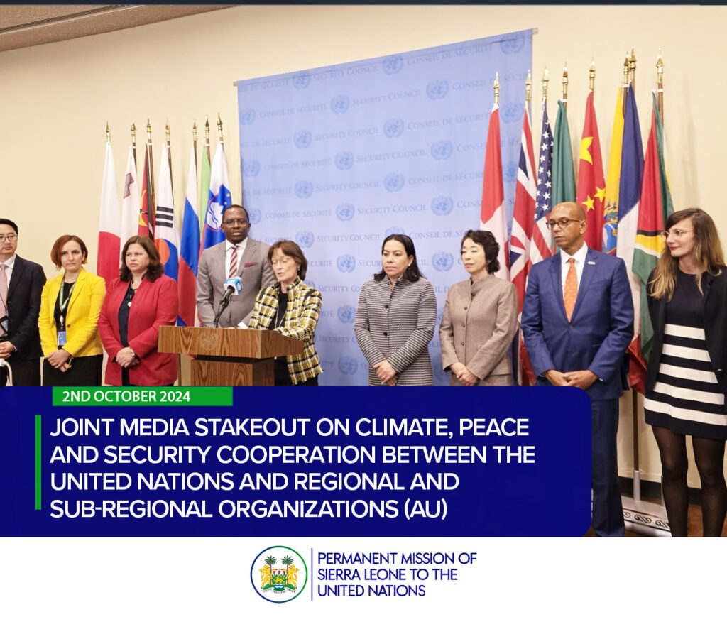 Joint Media Stakeout on Climate, Peace and Security Cooperation between the United Nations and regional and sub-regional organizations (AU)