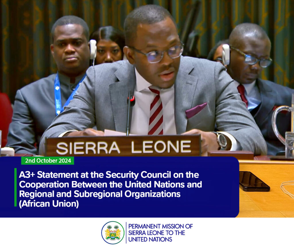 A3+ Statement at the Security Council on the Cooperation Between the United Nations and Regional and Subregional Organizations (African Union)