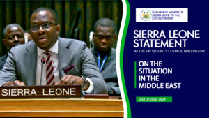 H.E. DR. MICHAEL IMRAN KANU Statement at the UN Security Council on the Situation in the Middle East