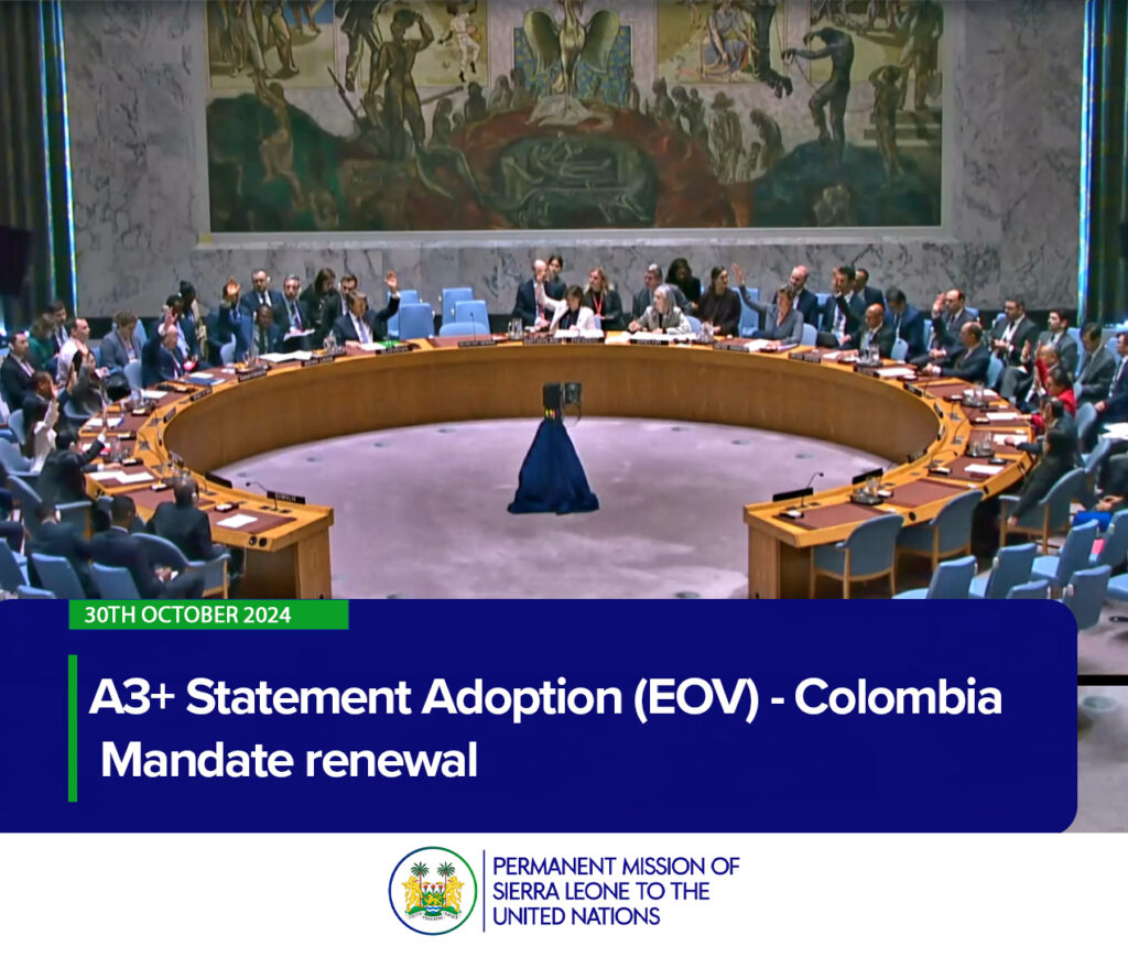 A3+ Statement Adoption (EOV) - Colombia Mandate renewal- 30 October 2024