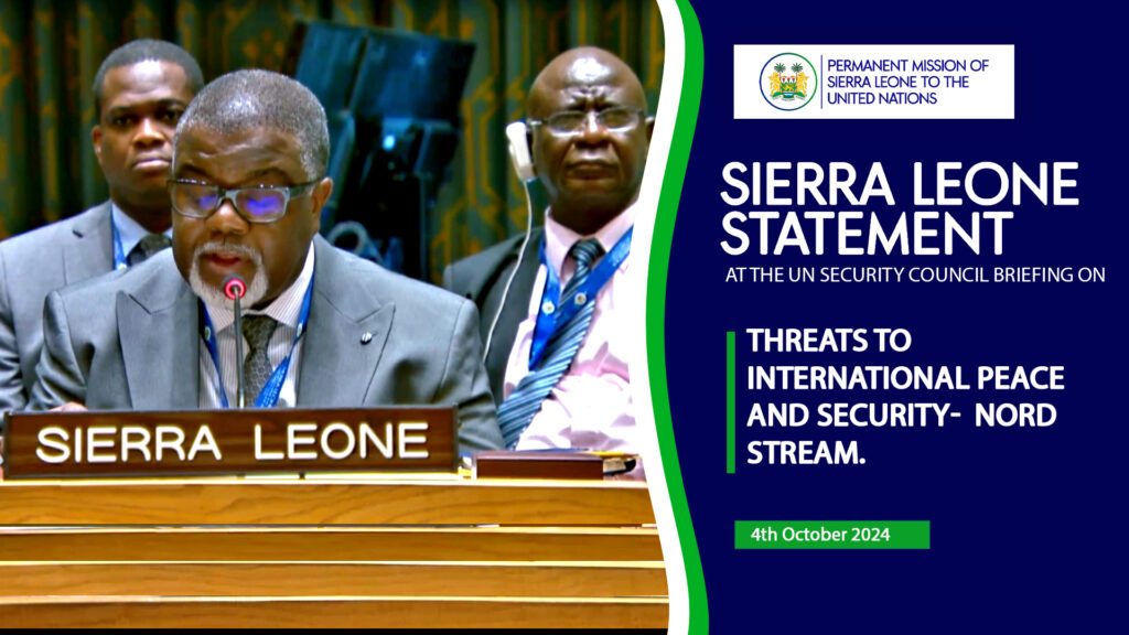 H.E. Amara SM Sowa, Ambassador and deputy Peremanent Represenatative. At The #UN Security Council Briefing On Threats To International Peace And Security- Nord Stream