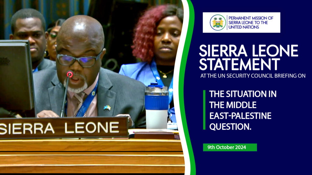 H.E. MR. AMARA S. M. SOWA At The Briefing On "The Situation in the Middle East-Palestine Question."