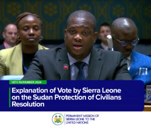 Explanation of Vote by Sierra Leone on the Sudan Protection of Civilians Resolution