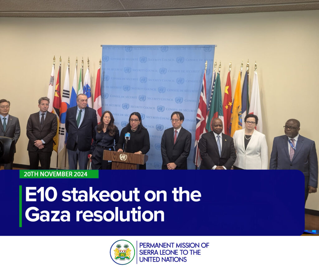 E10 stakeout on the Gaza resolution