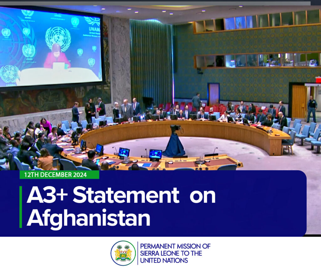 A3+ Statement on Afghanistan