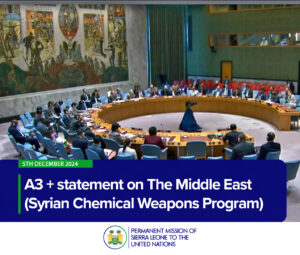 A3 + statement on The Middle East (Syrian Chemical Weapons Program)