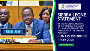 H. E Ambassador Dr Michael Imran Kanu, Sierra Leone's Permanent Representative