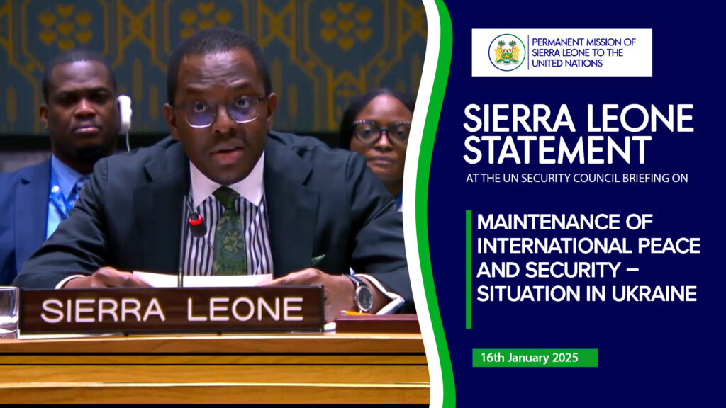 H. E Ambassador Dr Michael Imran Kanu, Sierra Leone's Permanent Representative