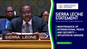 H. E Ambassador Dr Michael Imran Kanu, Sierra Leone's Permanent Representative