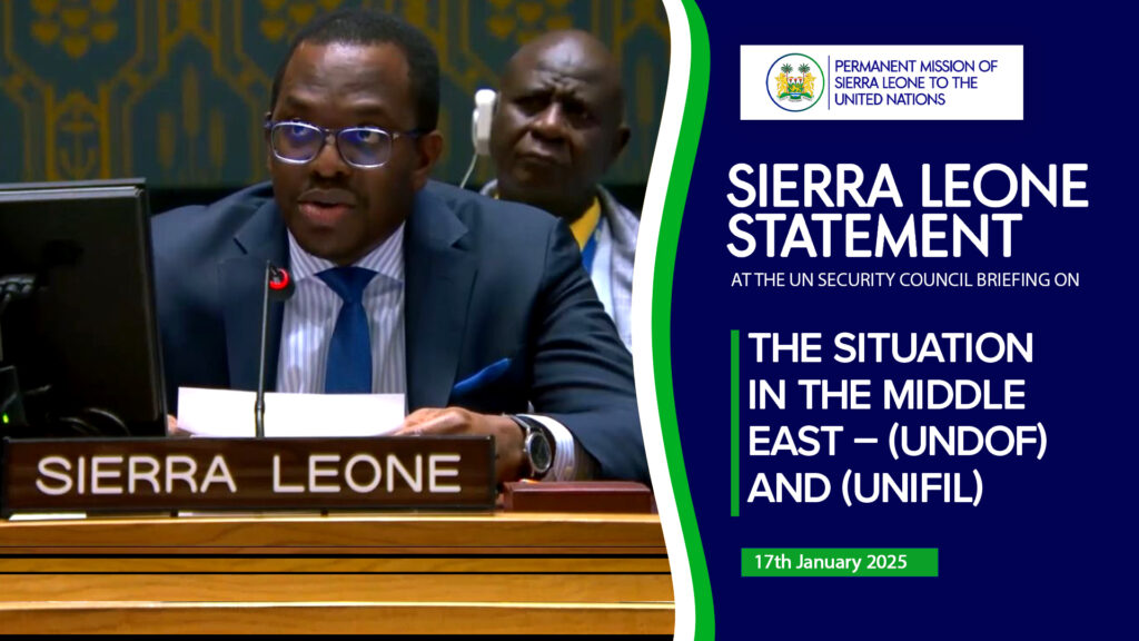 H. E Ambassador Dr Michael Imran Kanu, Sierra Leone's Permanent Representative