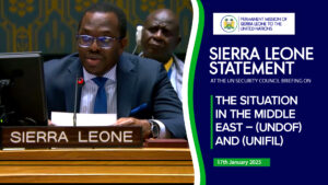 H. E Ambassador Dr Michael Imran Kanu, Sierra Leone's Permanent Representative