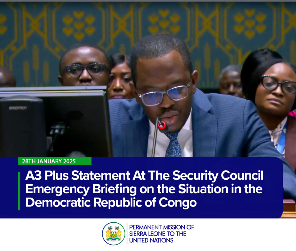 A3 Plus Statement At The Security Council Emergency Briefing on the Situation in the Democratic Republic of Congo